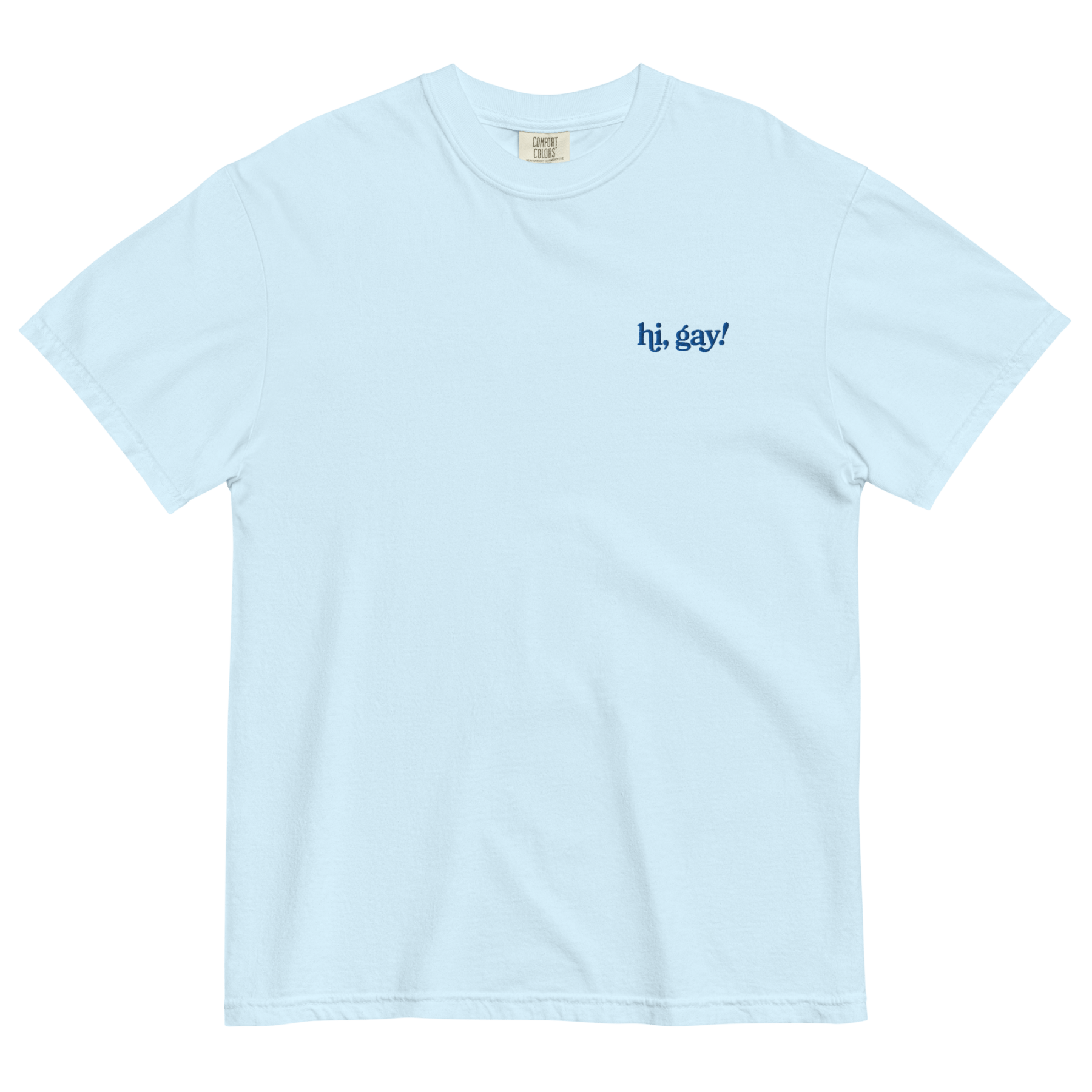 Hi, Gay! Embroidered T-Shirt - Polychrome Goods 🍊