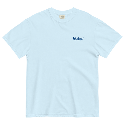 Hi, Gay! Embroidered T-Shirt - Polychrome Goods 🍊