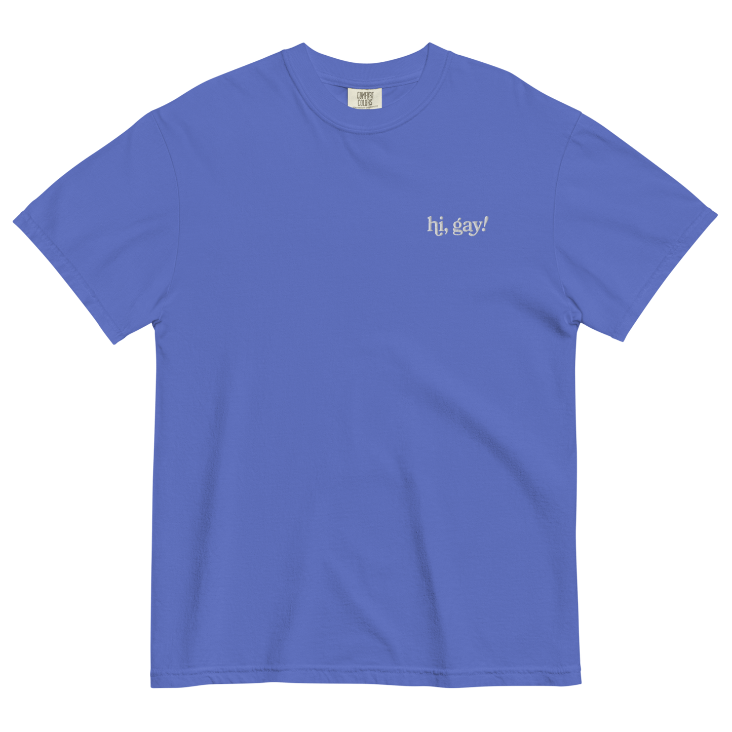 Hi, Gay! Embroidered T-Shirt - Polychrome Goods 🍊