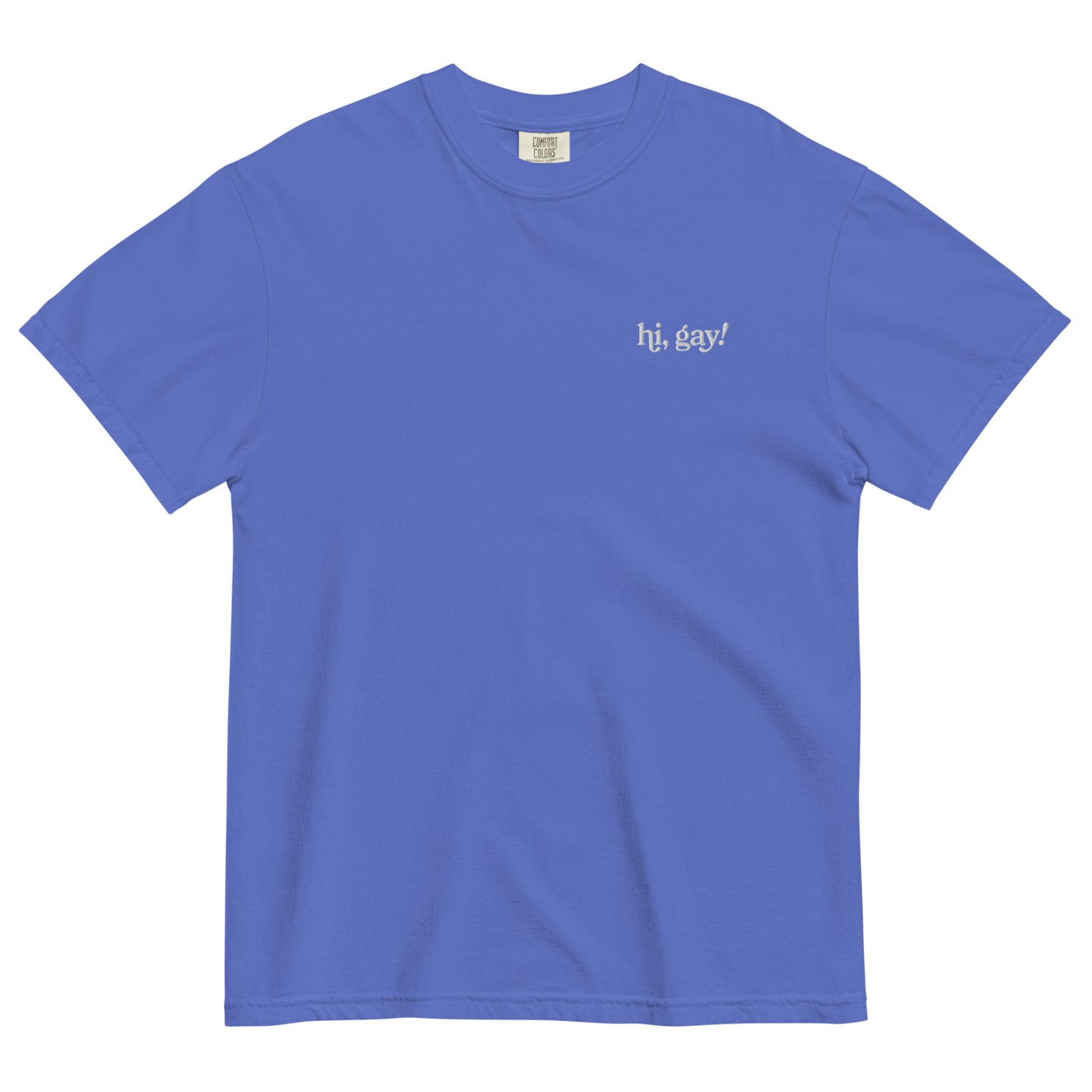 Hi, Gay! Embroidered T-Shirt - Polychrome Goods 🍊