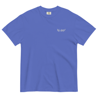 Hi, Gay! Embroidered T-Shirt - Polychrome Goods 🍊