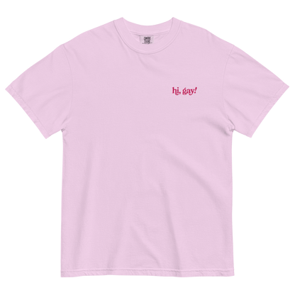 Hi, Gay! Embroidered T-Shirt - Polychrome Goods 🍊