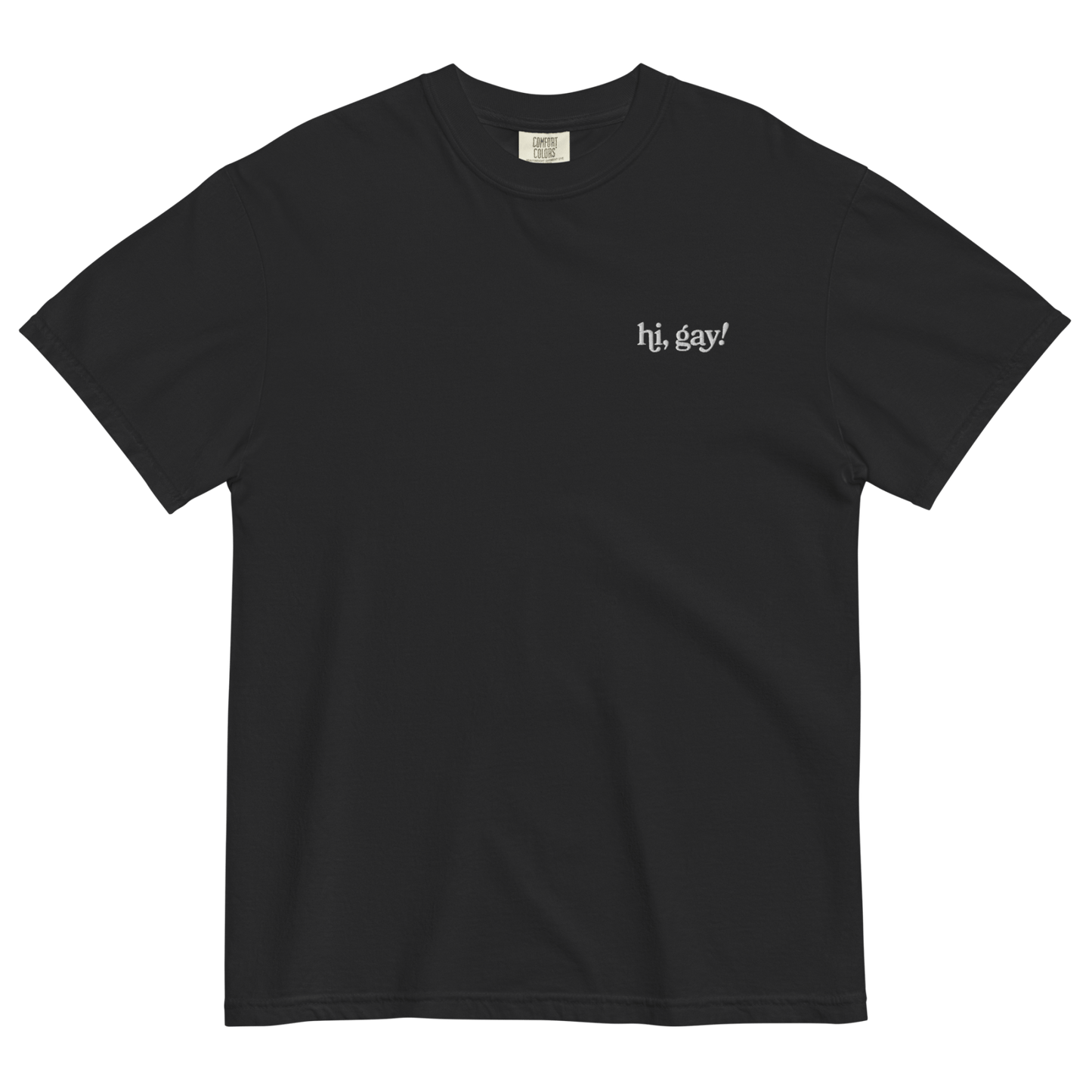 Hi, Gay! Embroidered T-Shirt - Polychrome Goods 🍊