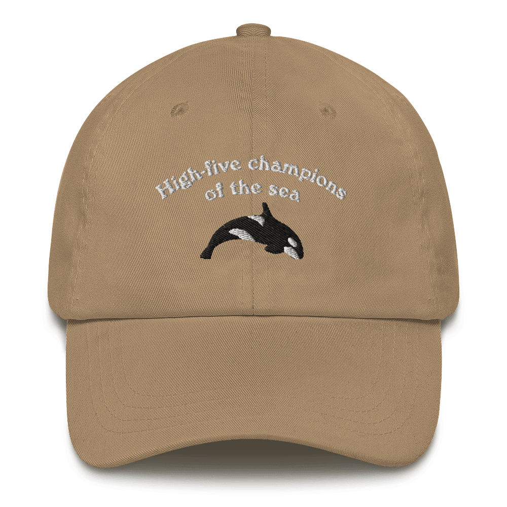 "High - five champions of the sea" Orca Whale Embroidered Dad Hat - Polychrome Goods 🍊