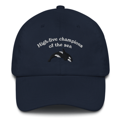 "High - five champions of the sea" Orca Whale Embroidered Dad Hat - Polychrome Goods 🍊