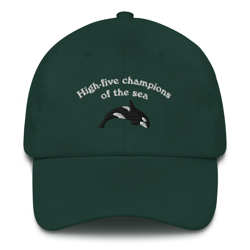 "High - five champions of the sea" Orca Whale Embroidered Dad Hat - Polychrome Goods 🍊