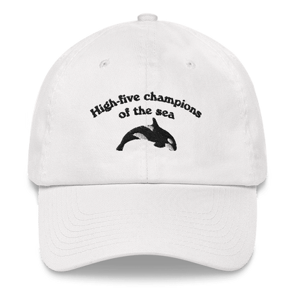 "High - five champions of the sea" Orca Whale Embroidered Dad Hat - Polychrome Goods 🍊