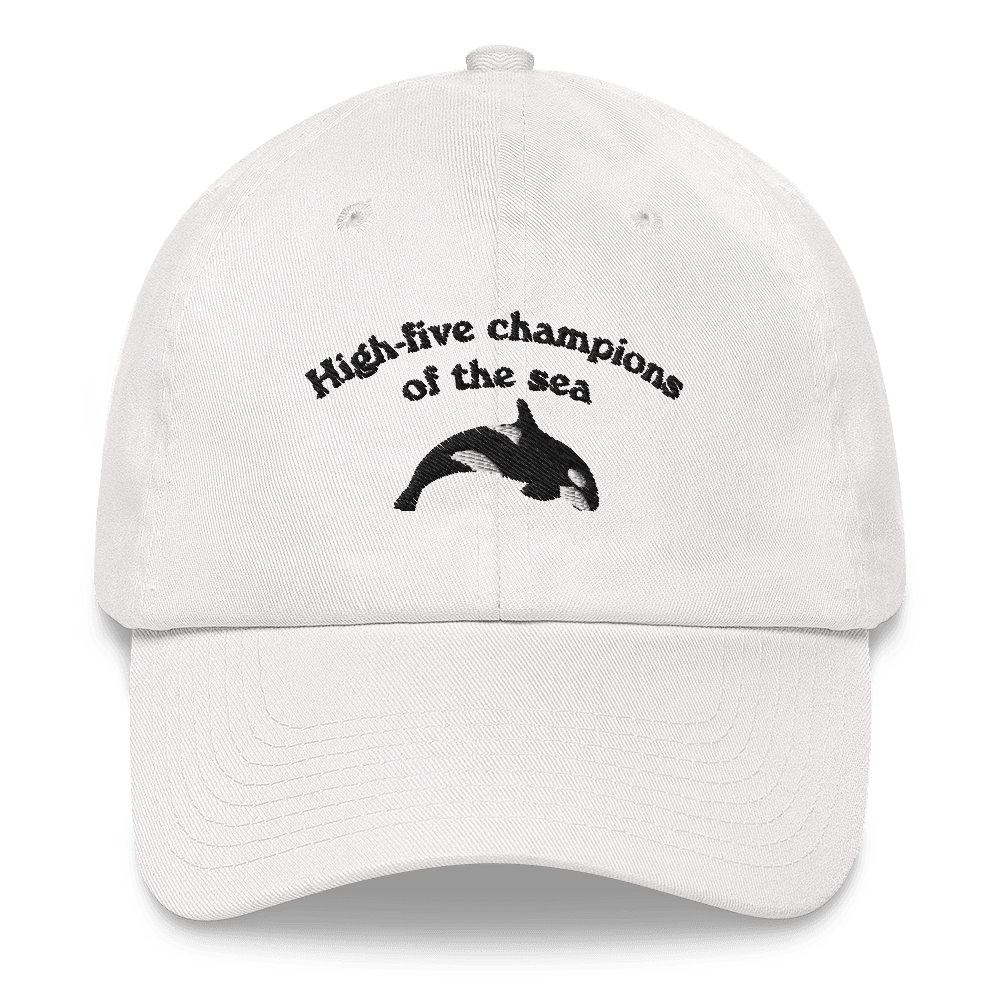 "High-five champions of the sea" Orca Whale Embroidered Dad Hat - Polychrome Goods 🍊