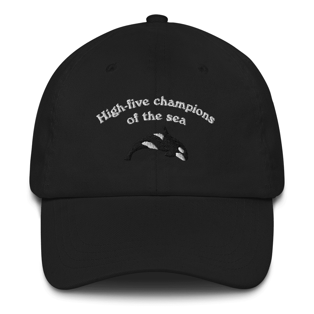 "High-five champions of the sea" Orca Whale Embroidered Dad Hat - Polychrome Goods 🍊