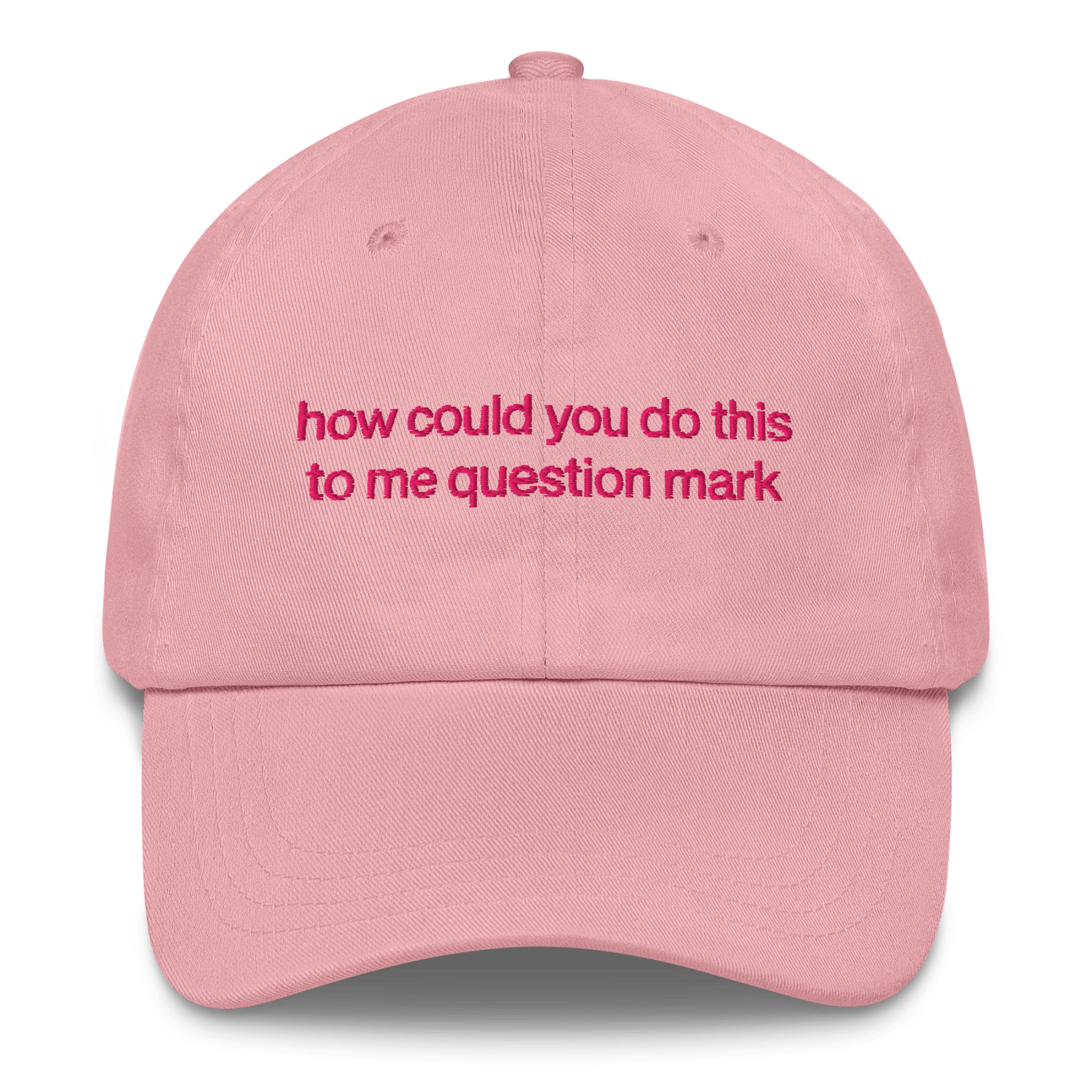 "How could you do this to me question mark" Embroidered Hat - RHONY - Polychrome Goods 🍊