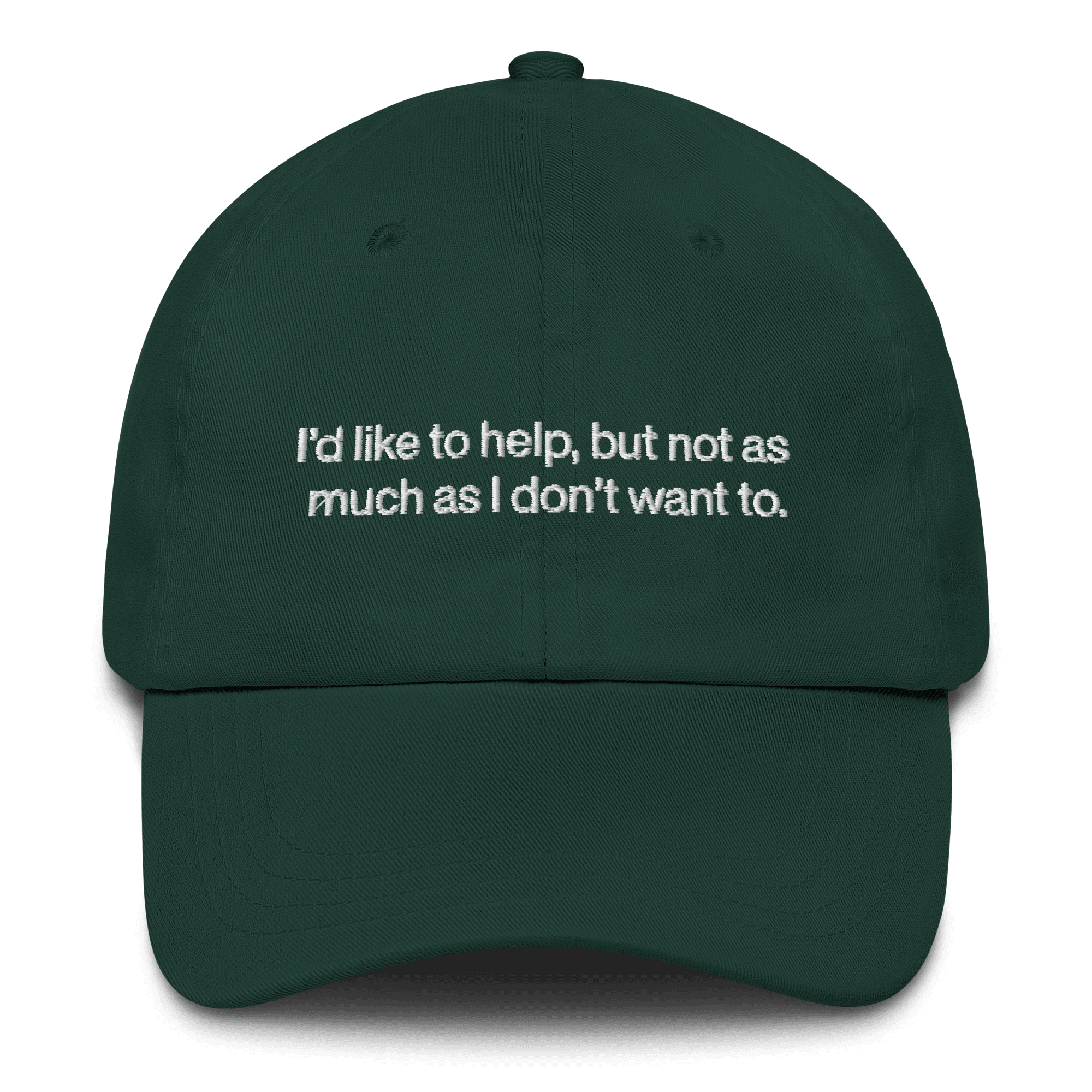 I'd like to help, but not as much as I don't want to. Embroidered Hat - Polychrome Goods 🍊