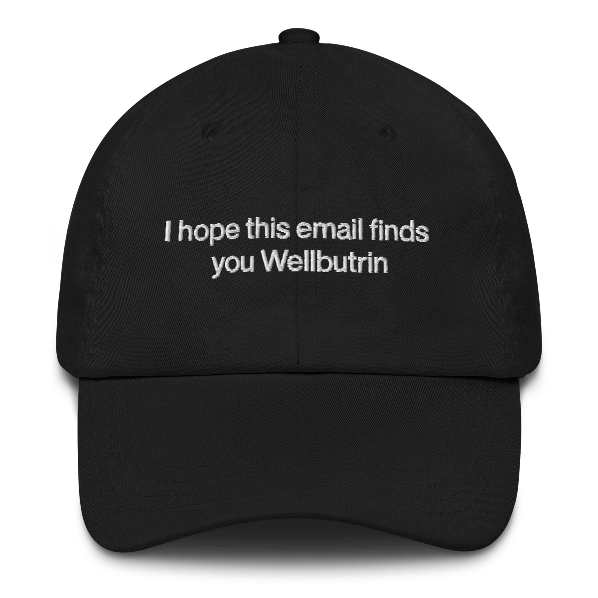 I hope this email finds you Wellbutrin Embroidered Hat - Polychrome Goods 🍊