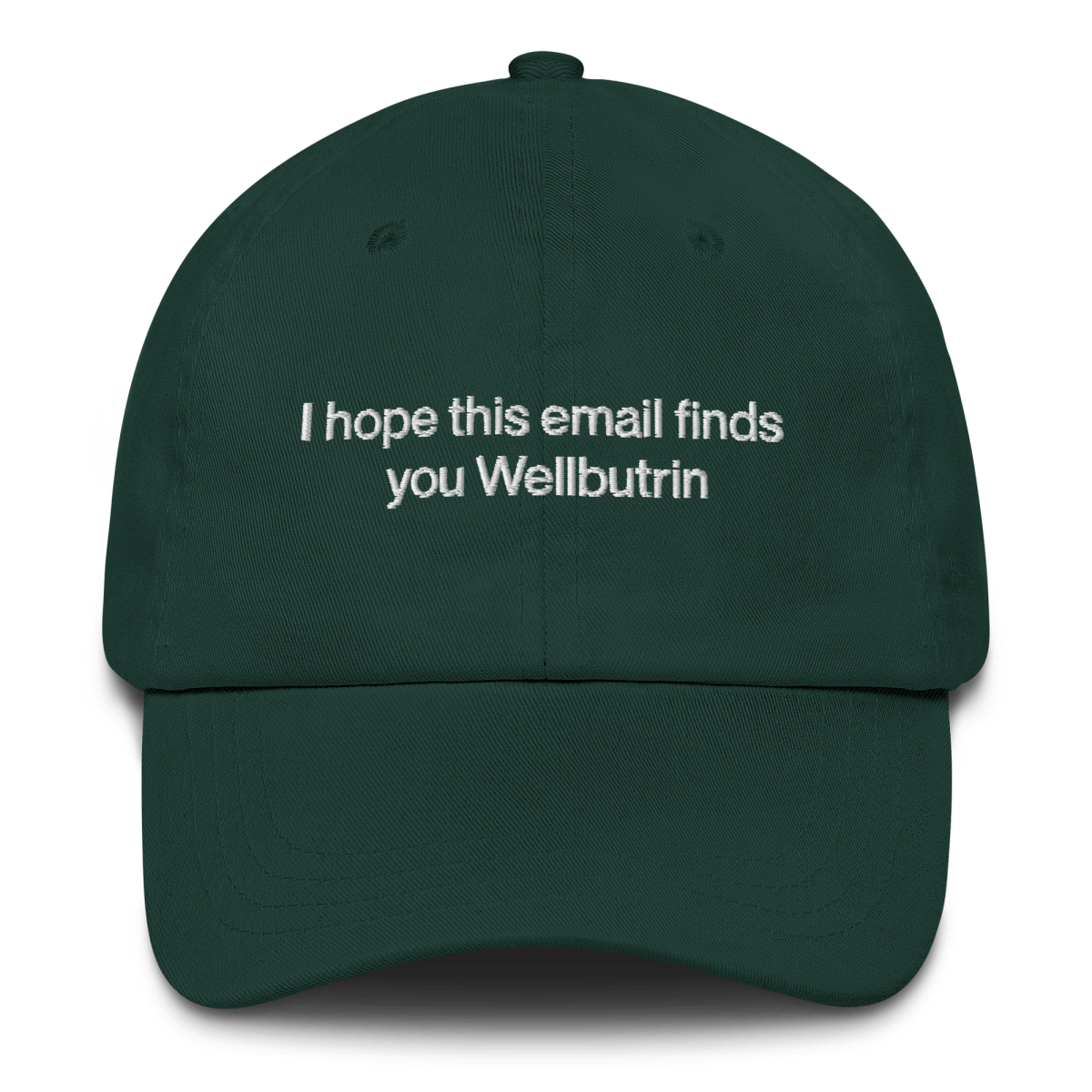 I hope this email finds you Wellbutrin Embroidered Hat - Polychrome Goods 🍊