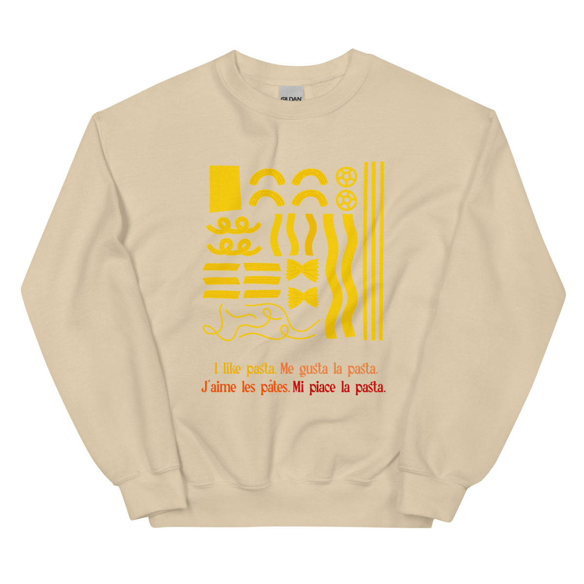 I like pasta. Sweatshirt White S