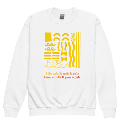 I like pasta. Youth / Kids Sweatshirt - Polychrome Goods 🍊