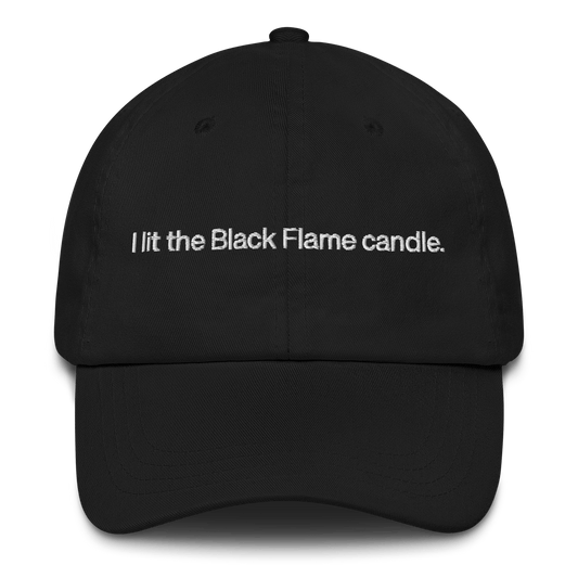 I Lit The Black Flame Candle Embroidered Hat | Hocus Pocus - Polychrome Goods