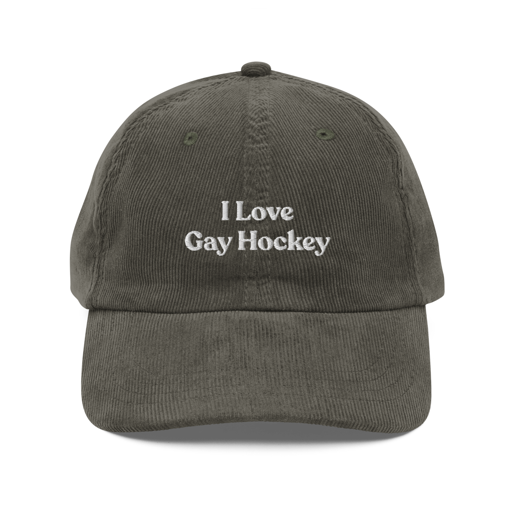 I Love Gay Hockey Embroidered Hat - Polychrome Goods