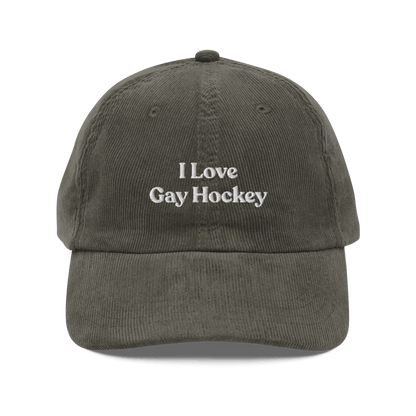 I Love Gay Hockey Embroidered Hat - Polychrome Goods