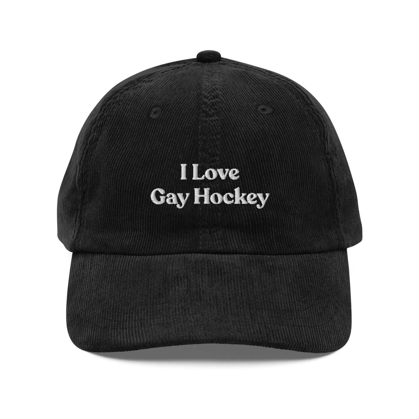 I Love Gay Hockey Embroidered Hat - Polychrome Goods