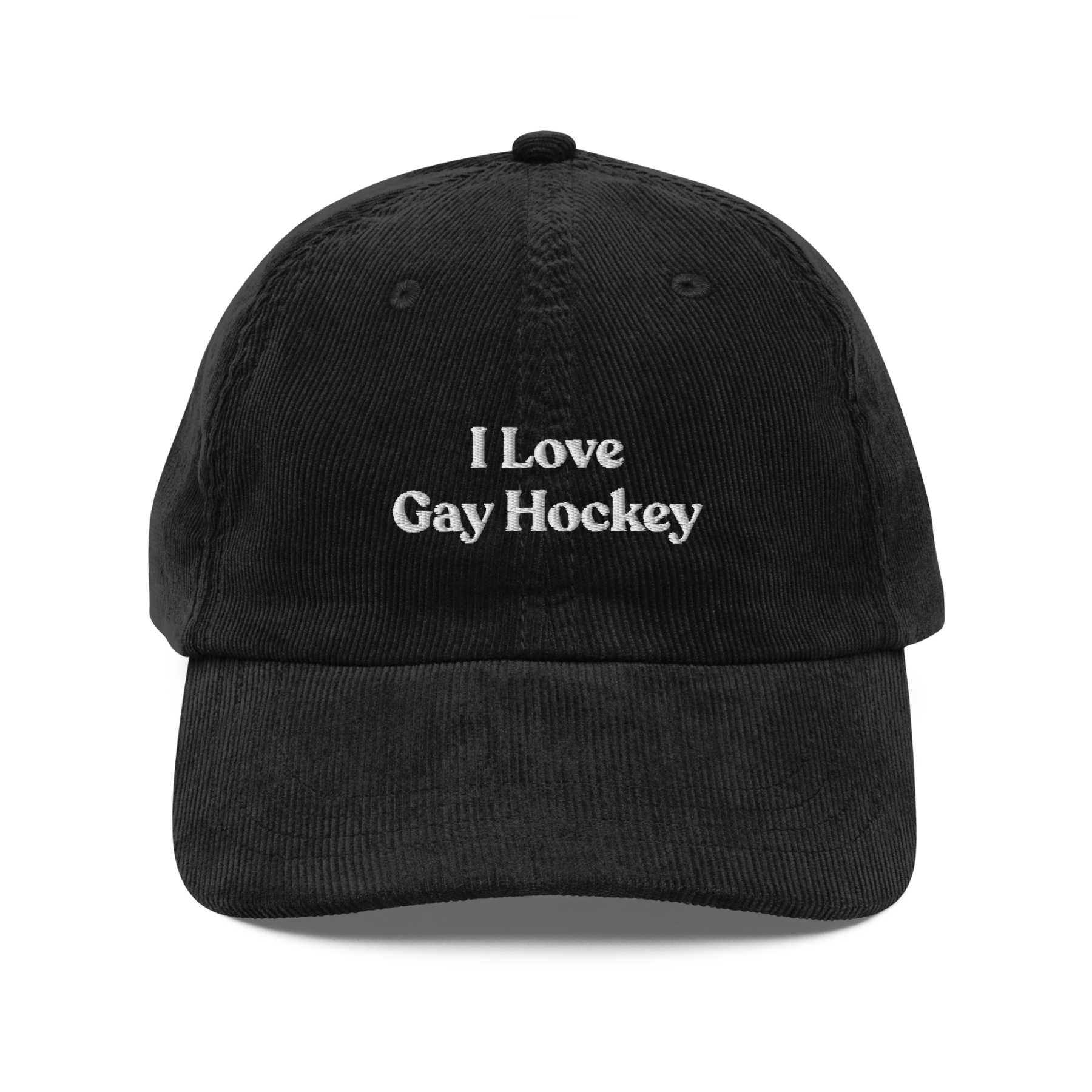 I Love Gay Hockey Embroidered Hat - Polychrome Goods