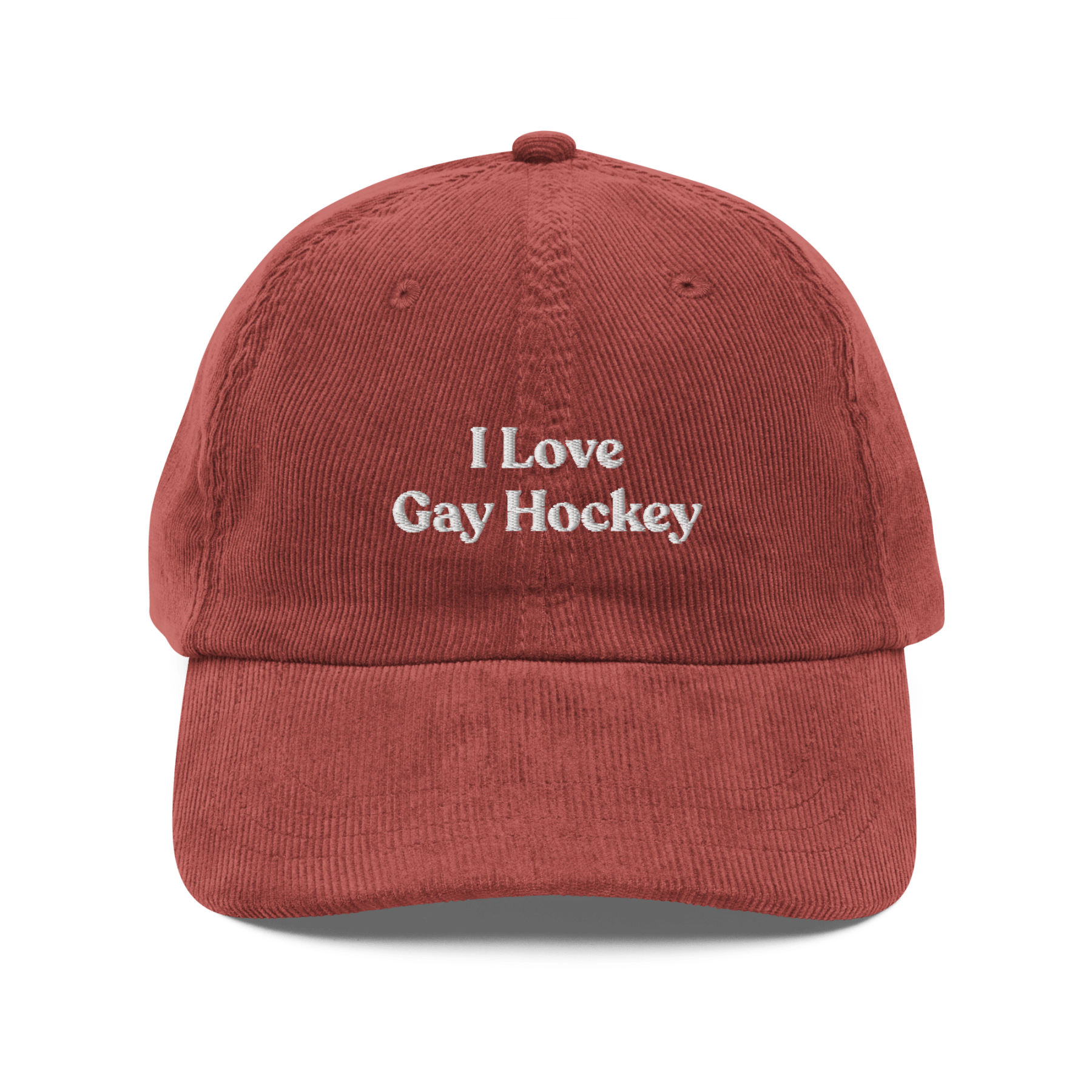 I Love Gay Hockey Embroidered Hat - Polychrome Goods