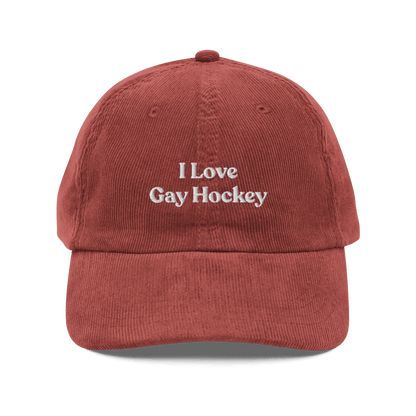 I Love Gay Hockey Embroidered Hat - Polychrome Goods
