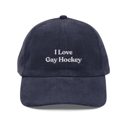 I Love Gay Hockey Embroidered Hat - Polychrome Goods