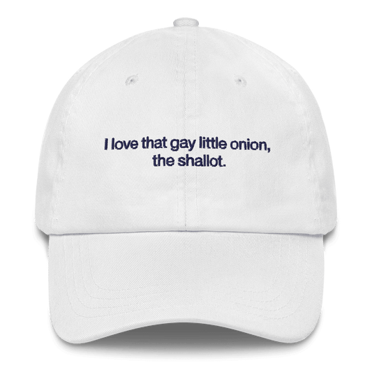 I love that gay little onion, the shallot. Embroidered Hat - Polychrome Goods 🍊