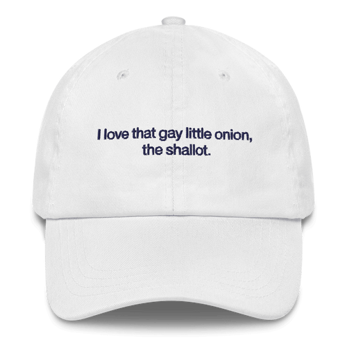 I love that gay little onion, the shallot. Embroidered Hat
