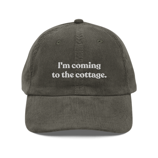 I'm Coming to the Cottage Embroidered Corduroy Hat - Polychrome Goods