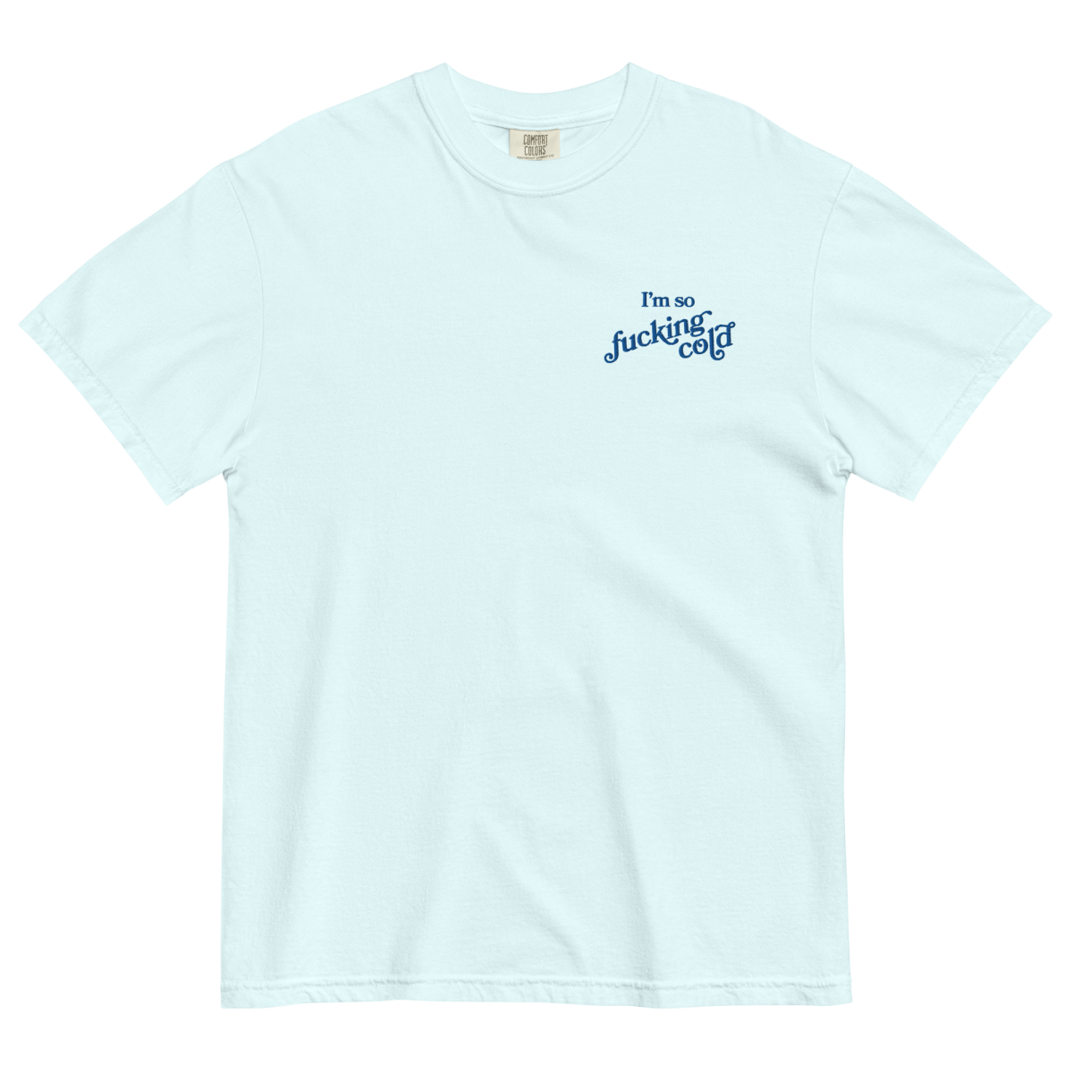 I'm so fucking cold Embroidered T-Shirt - Polychrome Goods 🍊