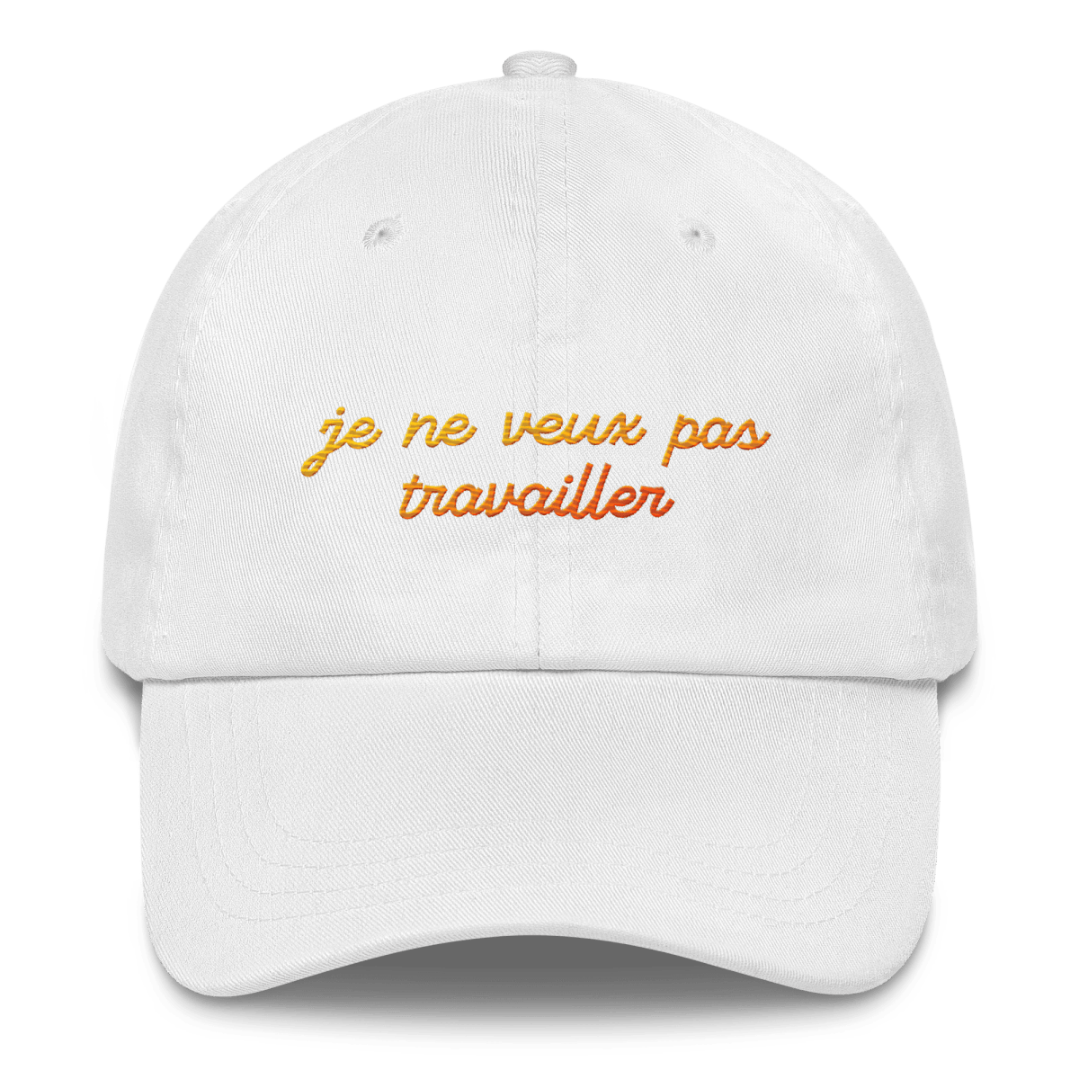 Je Ne Veux Pas Travailler Gradient Embroidered Hat - Polychrome Goods 🍊