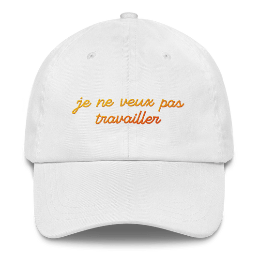 Je Ne Veux Pas Travailler Gradient Embroidered Hat - Polychrome Goods 🍊