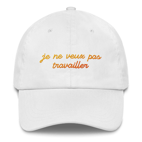 Je Ne Veux Pas Travailler Gradient Embroidered Hat