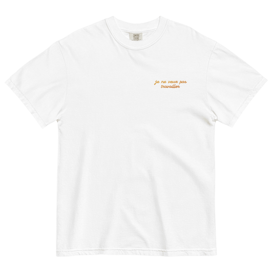 Je Ne Veux Pas Travailler Gradient Embroidered Shirt - Polychrome Goods 🍊