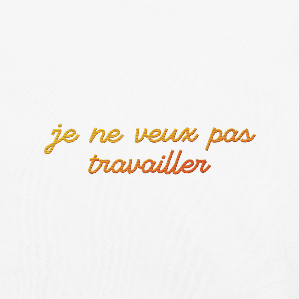 Je Ne Veux Pas Travailler Gradient Embroidered Shirt - Polychrome Goods 🍊