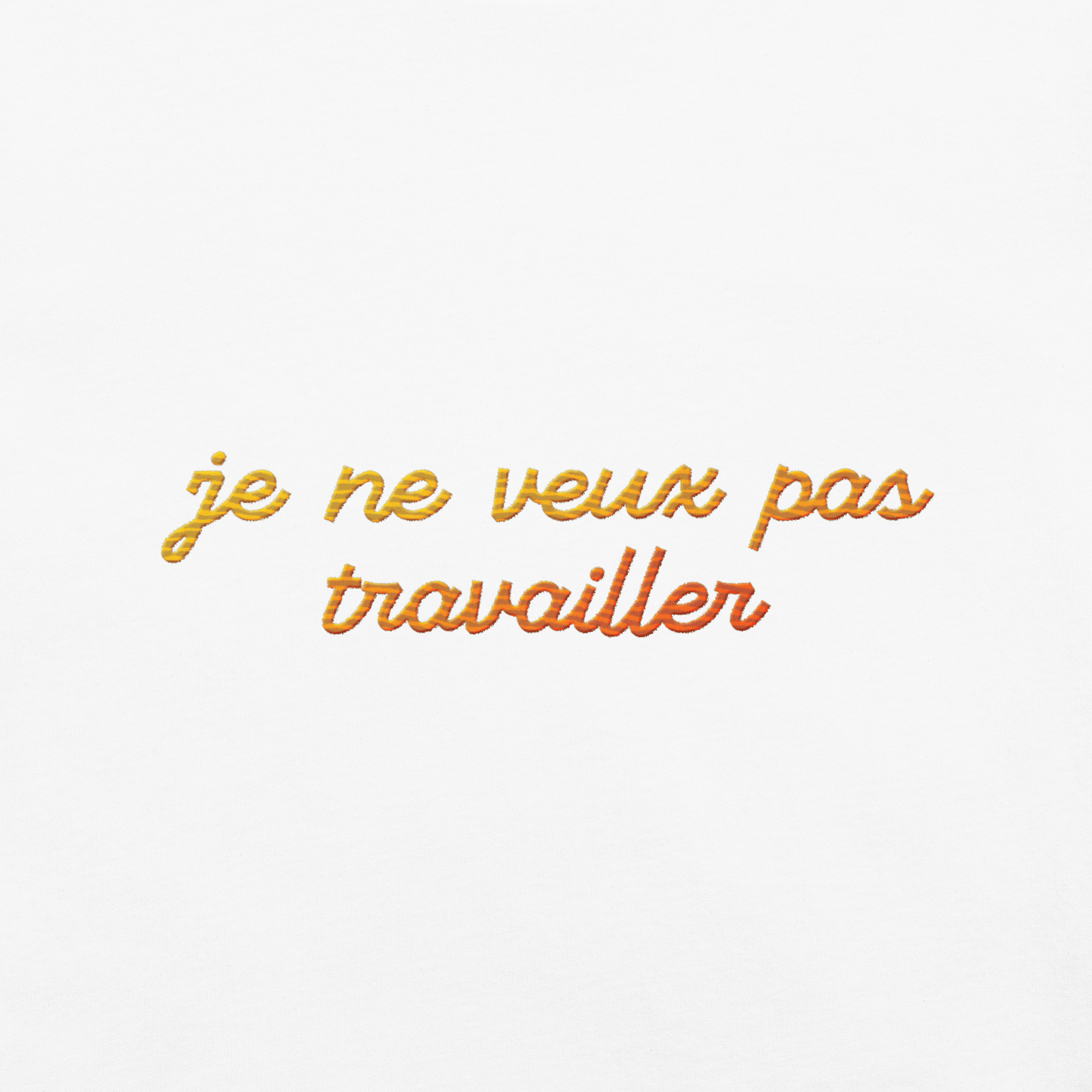 Je Ne Veux Pas Travailler Gradient Embroidered Shirt - Polychrome Goods 🍊