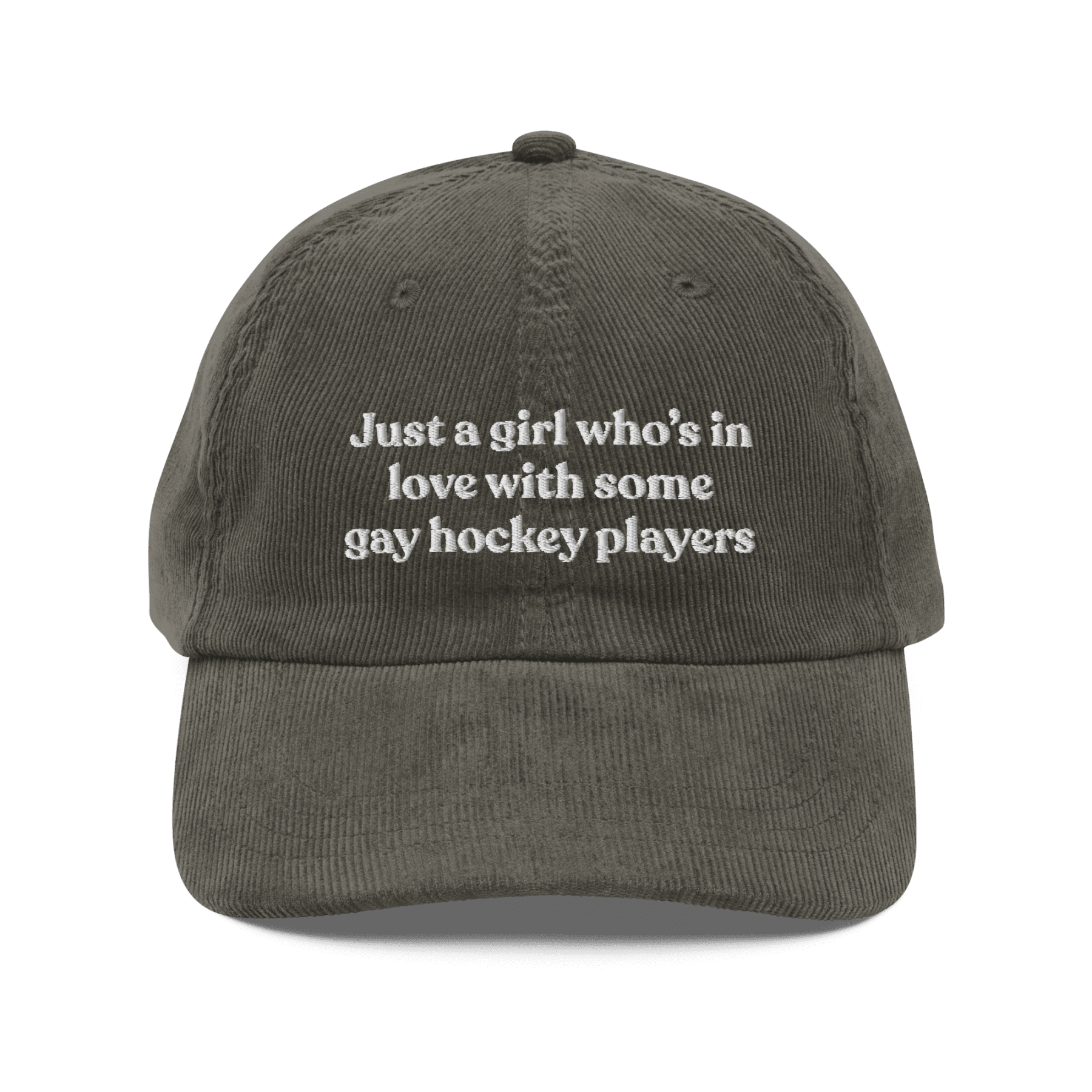 Just a girl who’s in love with some gay hockey players Embroidered Hat - Polychrome Goods