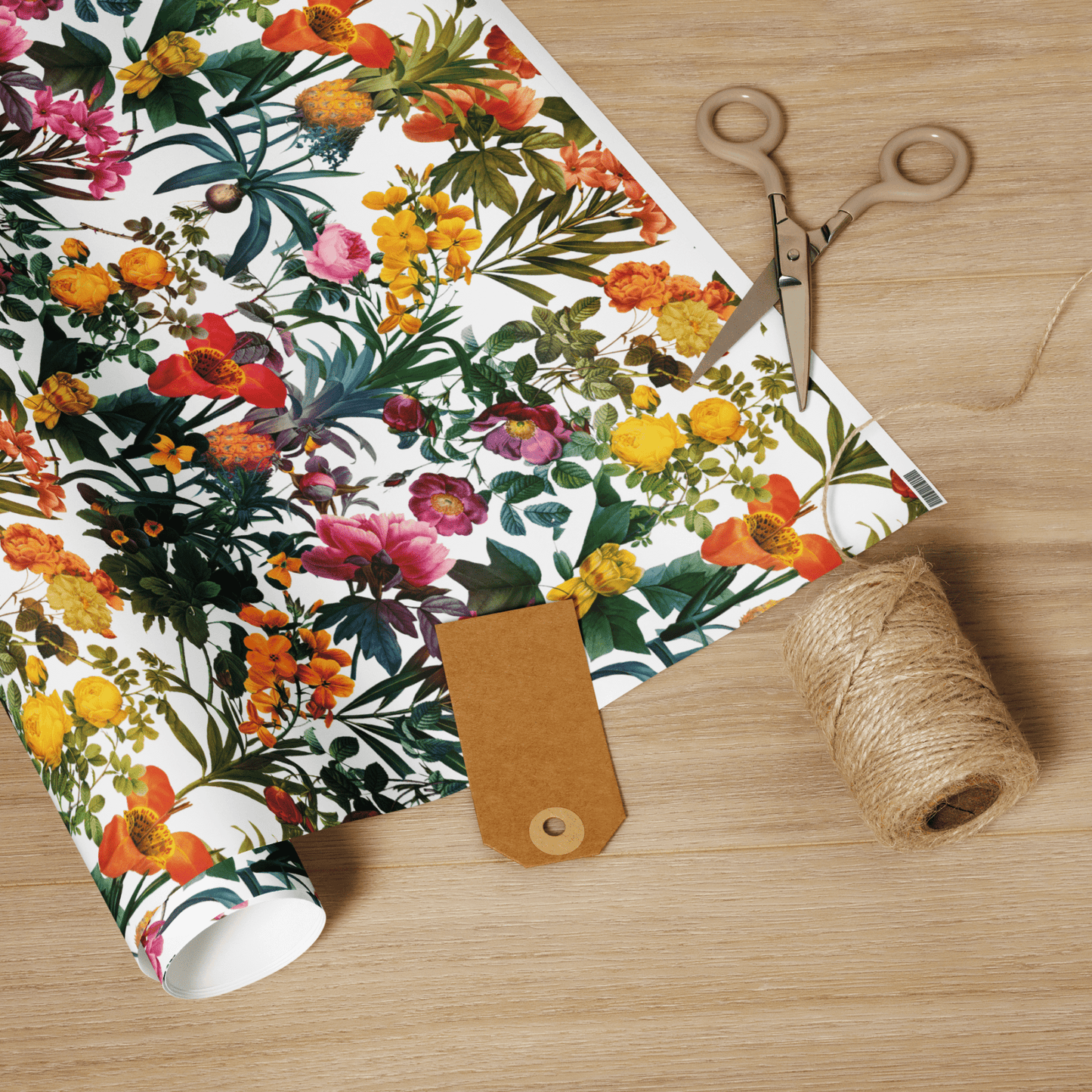 Kyra Tropical Flowers Wrapping Paper - Polychrome Goods