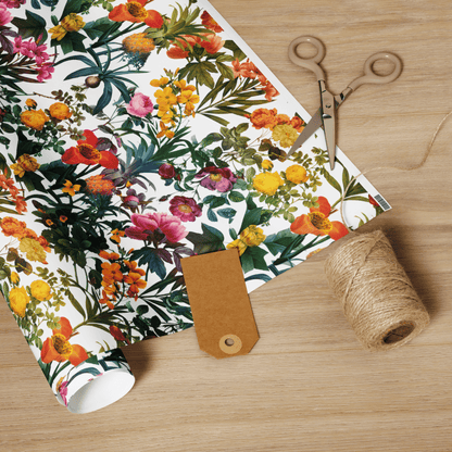 Kyra Tropical Flowers Wrapping Paper - Polychrome Goods