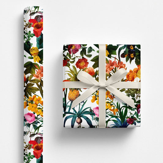 Kyra Tropical Flowers Wrapping Paper - Polychrome Goods