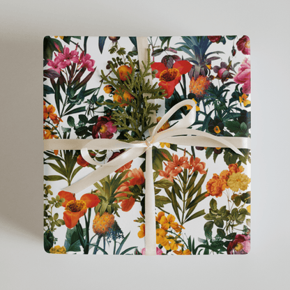 "Kyra" Tropical Flowers Wrapping Paper - Polychrome Goods 🍊