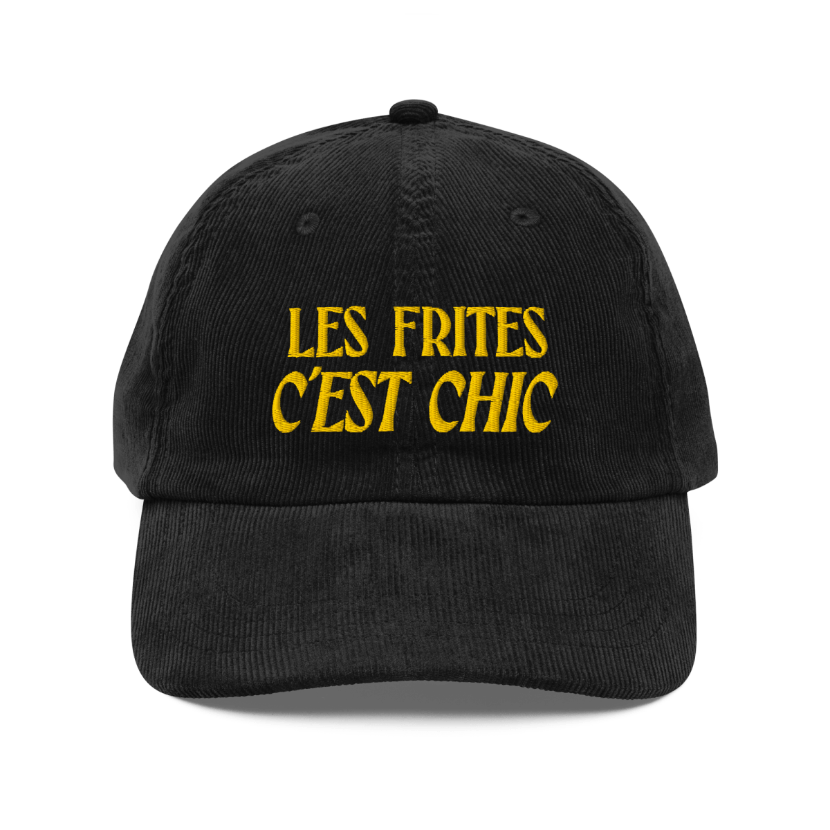 Les Frites, C'est Chic 🍟 Embroidered Corduroy Hat - Polychrome Goods 🍊