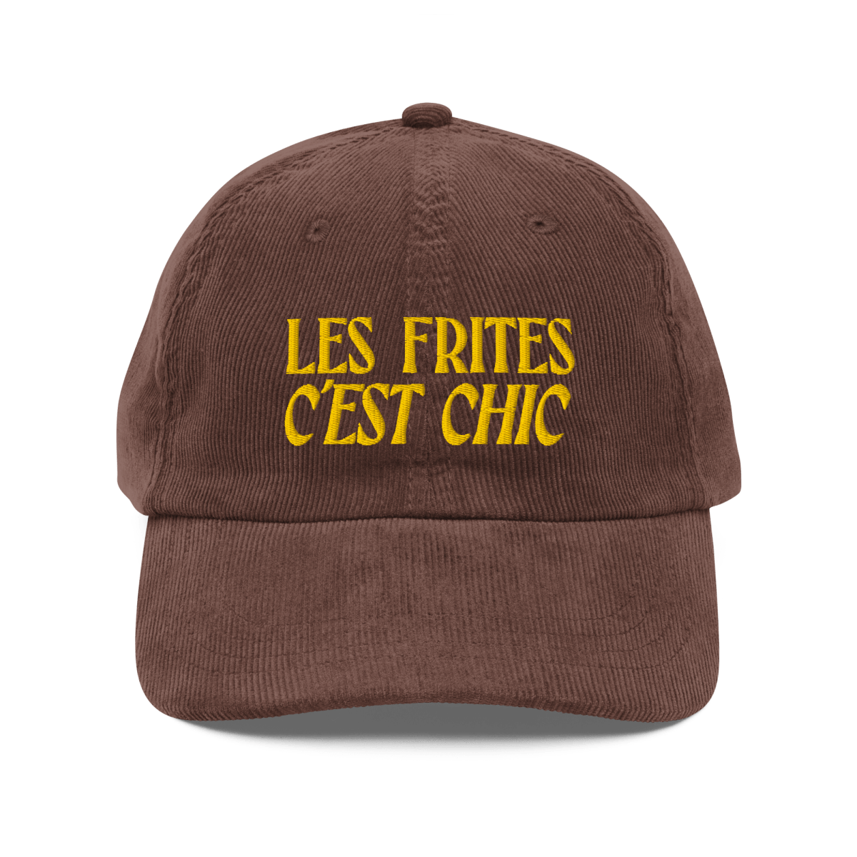 Les Frites, C'est Chic 🍟 Embroidered Corduroy Hat - Polychrome Goods 🍊