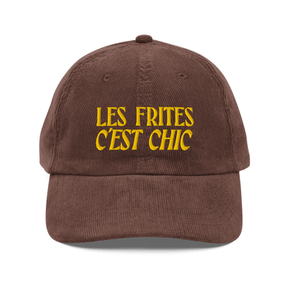 Les Frites, C'est Chic 🍟 Embroidered Corduroy Hat - Polychrome Goods 🍊