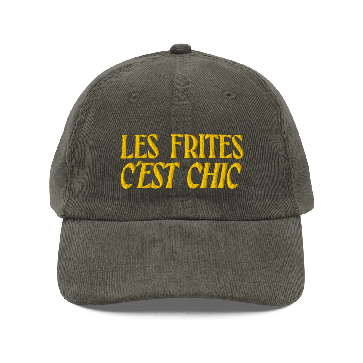 Les Frites, C'est Chic 🍟 Embroidered Corduroy Hat - Polychrome Goods 🍊