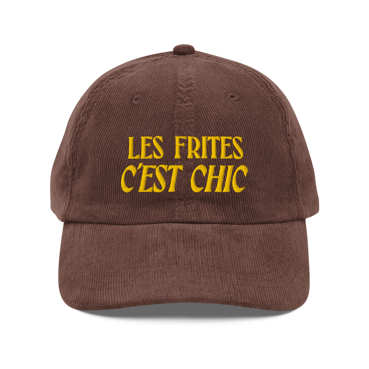 Les Frites, C'est Chic 🍟 Embroidered Corduroy Hat - Polychrome Goods 🍊