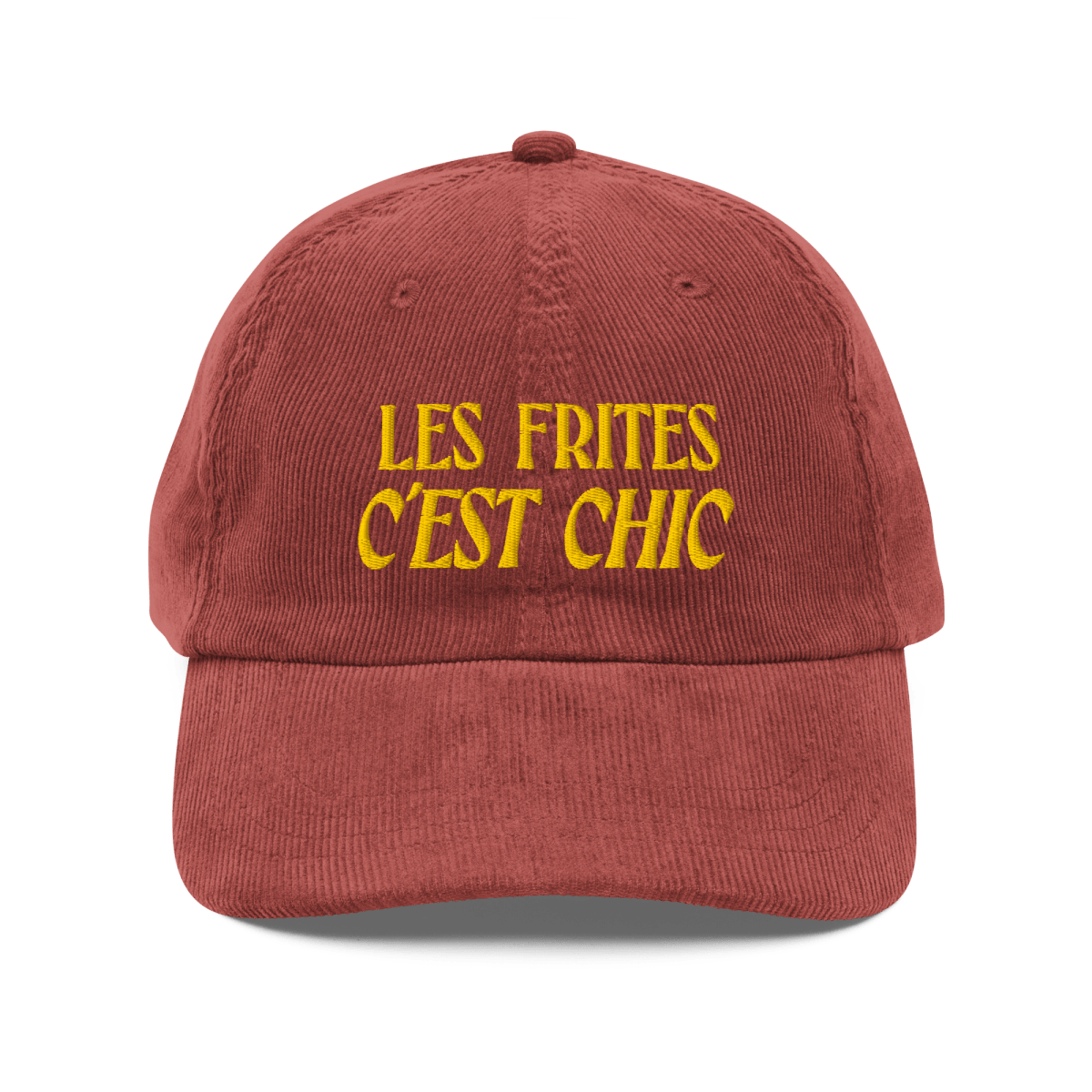 Les Frites, C'est Chic 🍟 Embroidered Corduroy Hat - Polychrome Goods 🍊