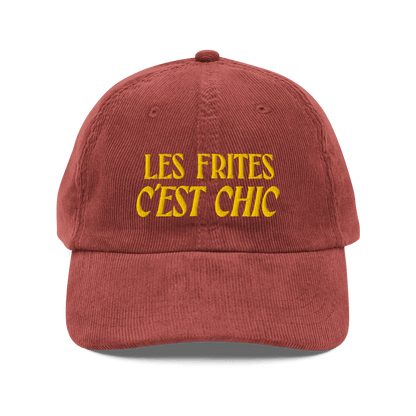 Les Frites, C'est Chic 🍟 Embroidered Corduroy Hat - Polychrome Goods 🍊