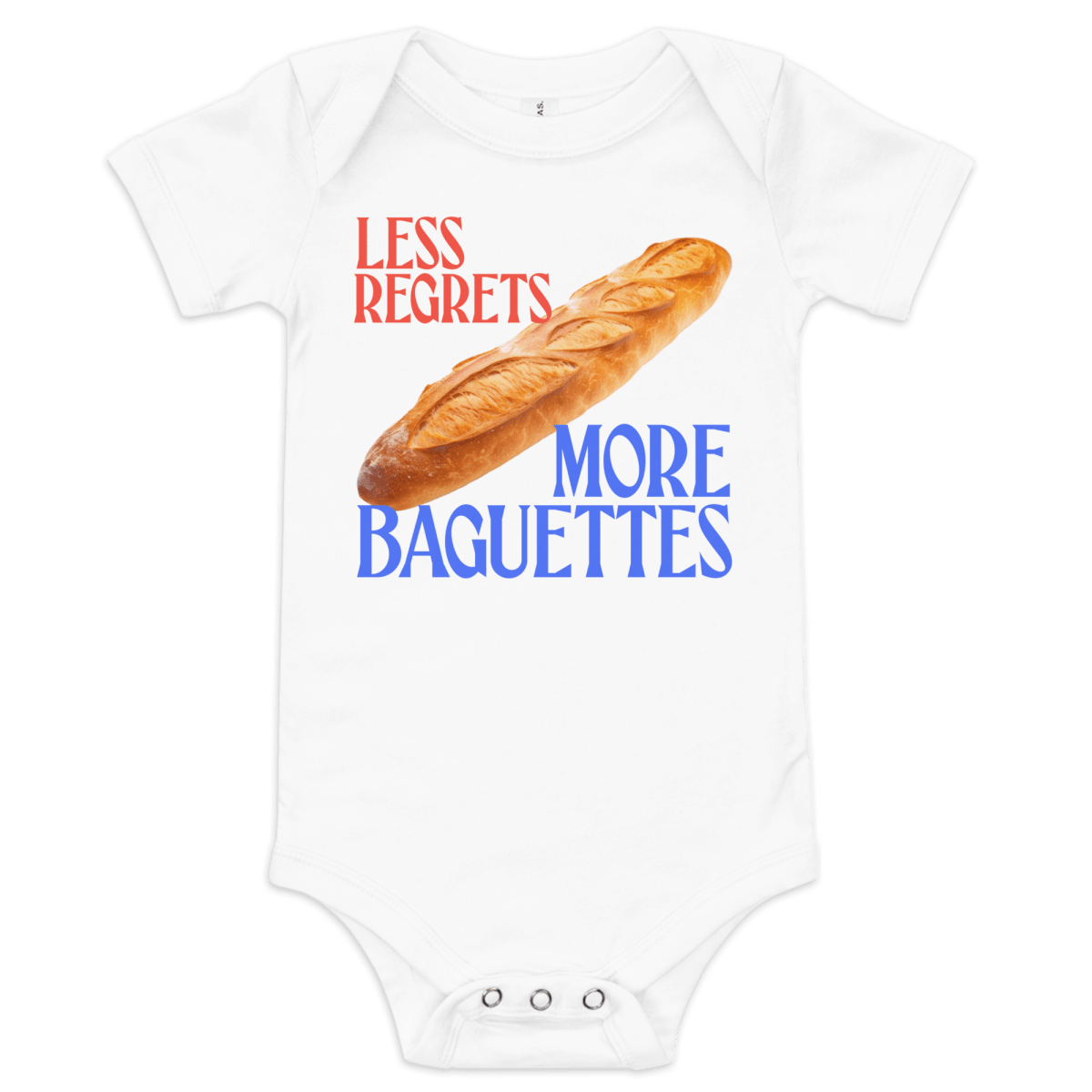 Less Regrets More Baguettes Baby Onesie - Polychrome Goods 🍊